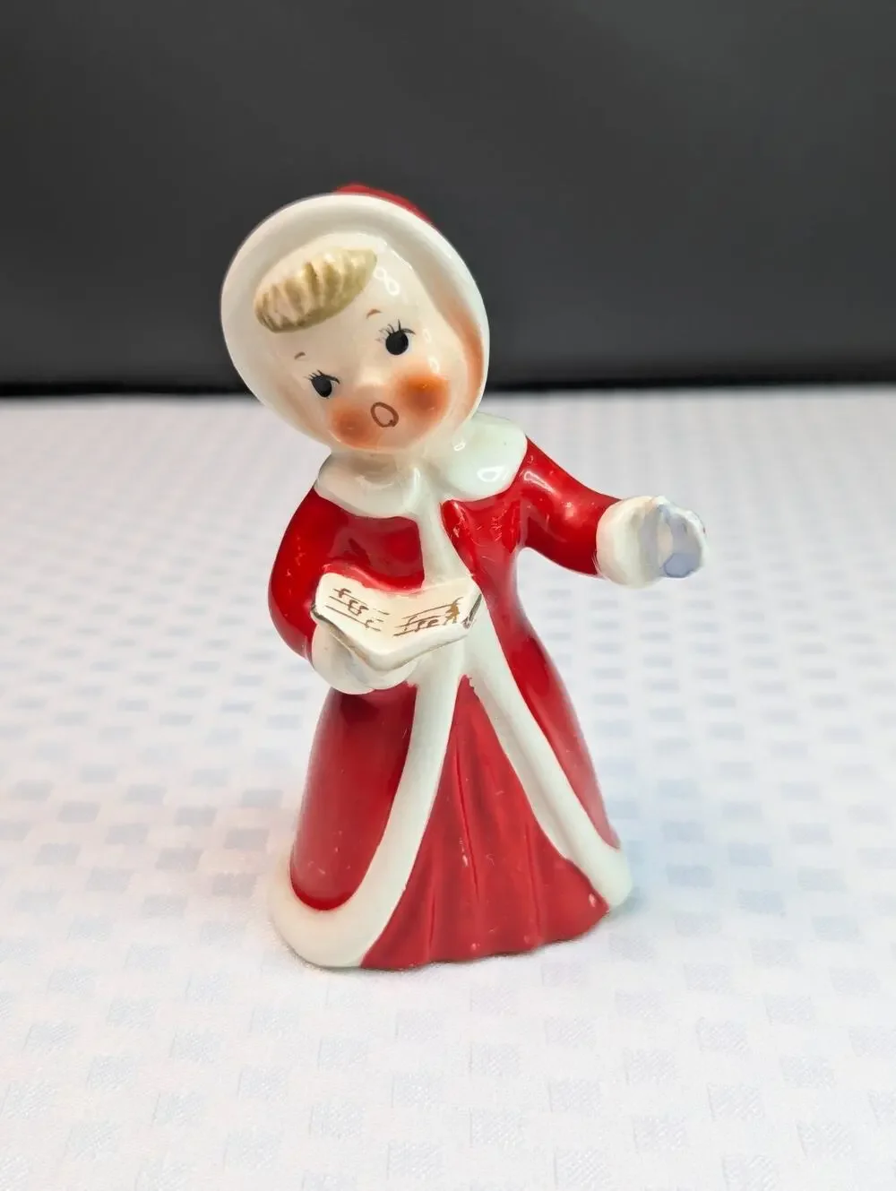 Vintage Napco Japan Christmas Caroler Girl Single Salt N Pepper Shaker